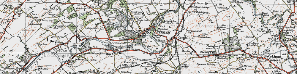 Old map of Coldstream in 1926