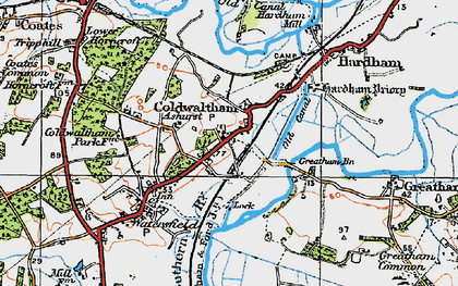 Old map of Coldwaltham in 1920