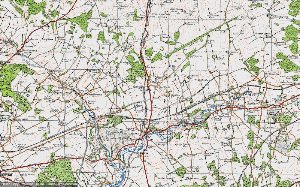 Old Map of Historic Map covering Whitnal in 1919