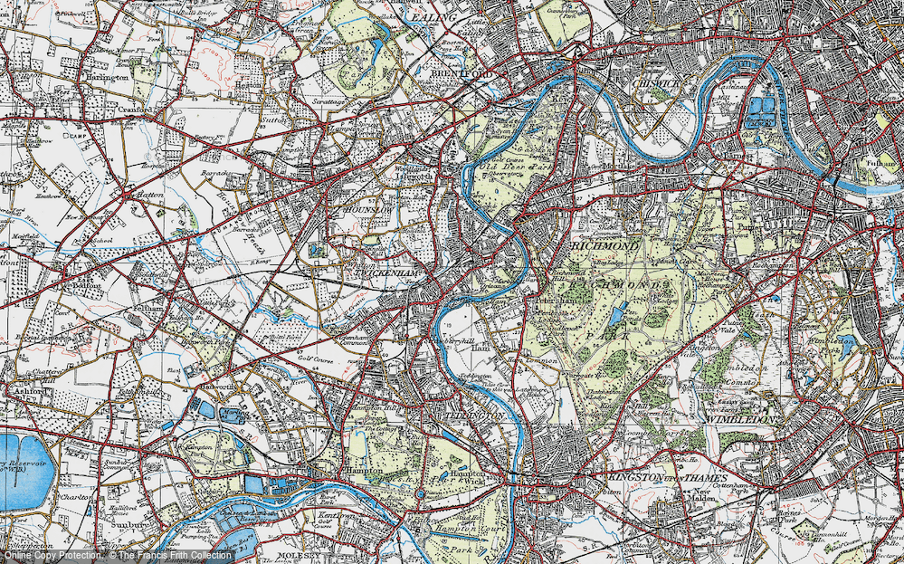 Old Map of Cole Park, 1920 in 1920