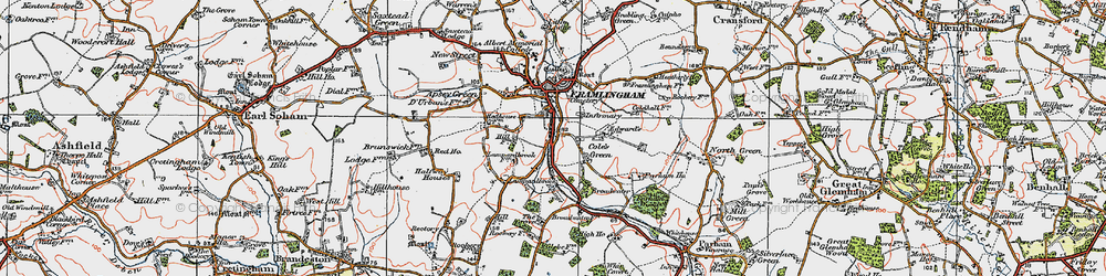 Old map of Broadwater in 1921