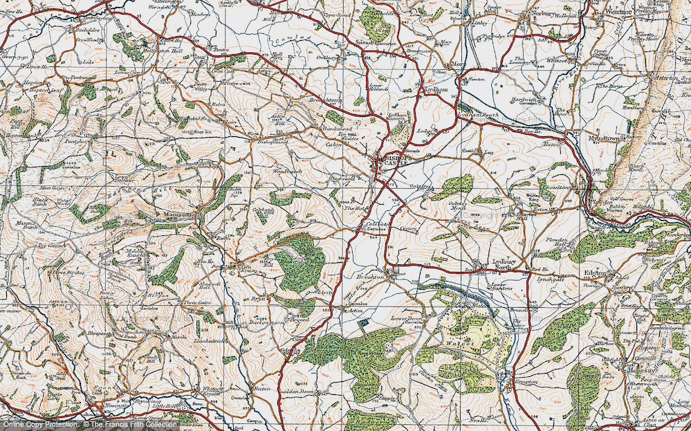 Old Map of Historic Map covering Blakeridge Wood in 1920