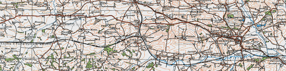 Old map of Colebrooke in 1919