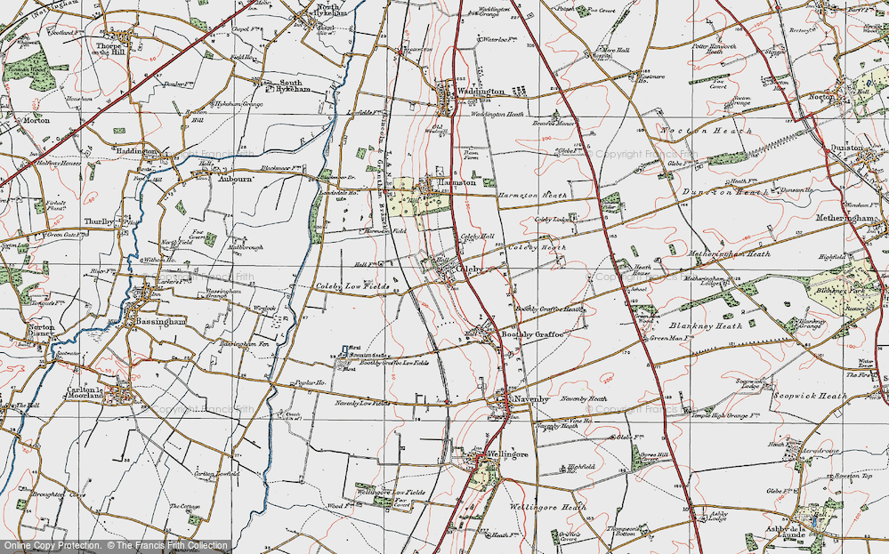 Old Map of Coleby, 1923 in 1923