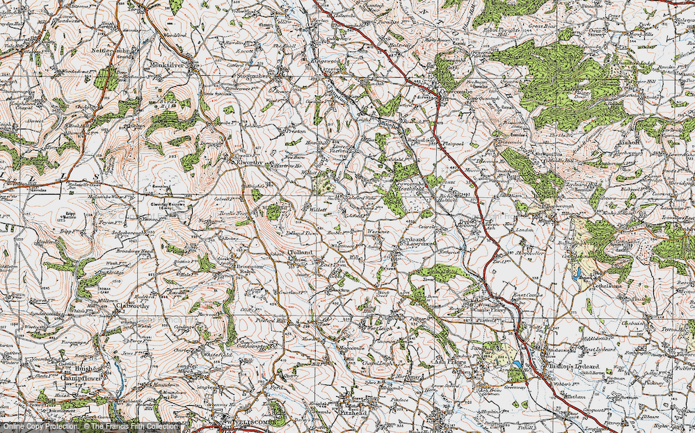Old Map of Coleford Water, 1919 in 1919