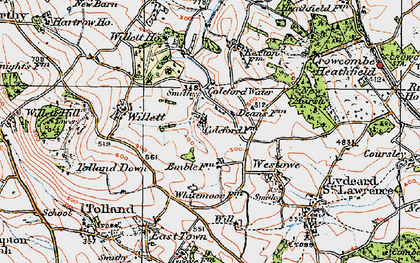 Old map of Coleford Water in 1919