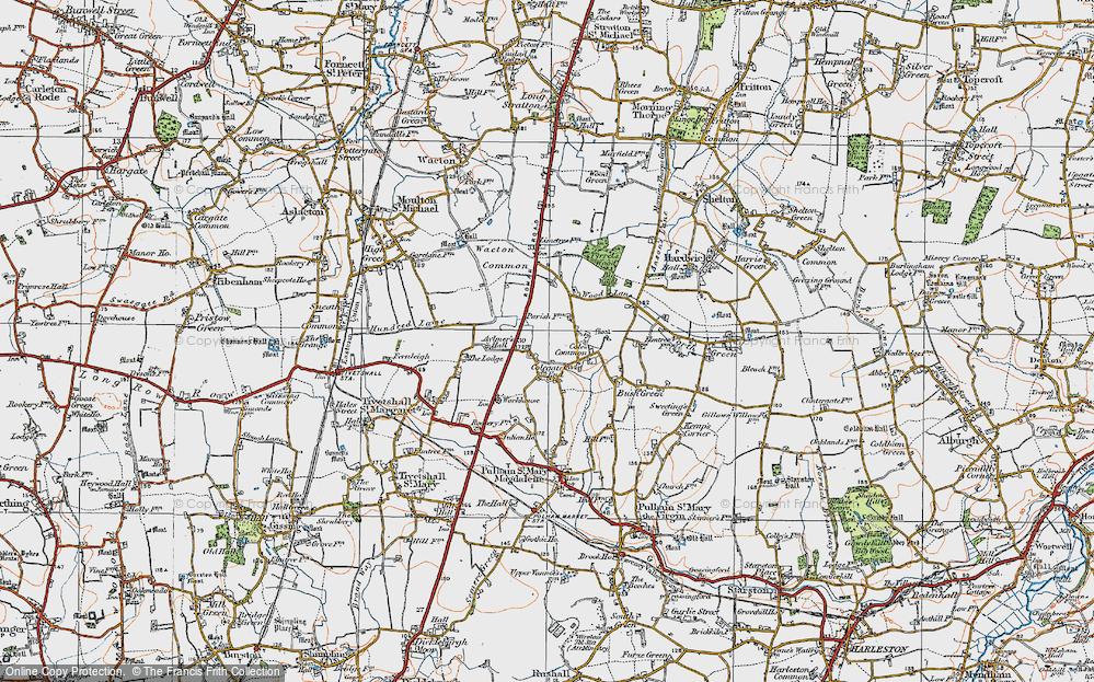 Old Map of Colegate End, 1921 in 1921