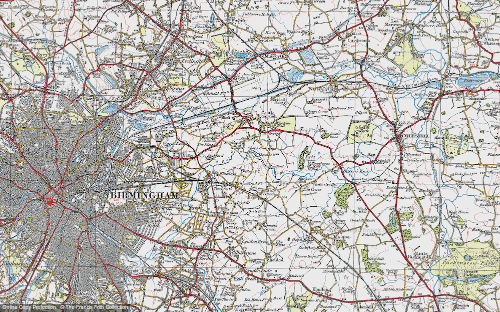 Old Map of Colehall, 1921 in 1921