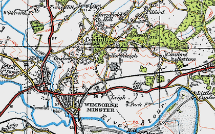 Old map of Colehill in 1919
