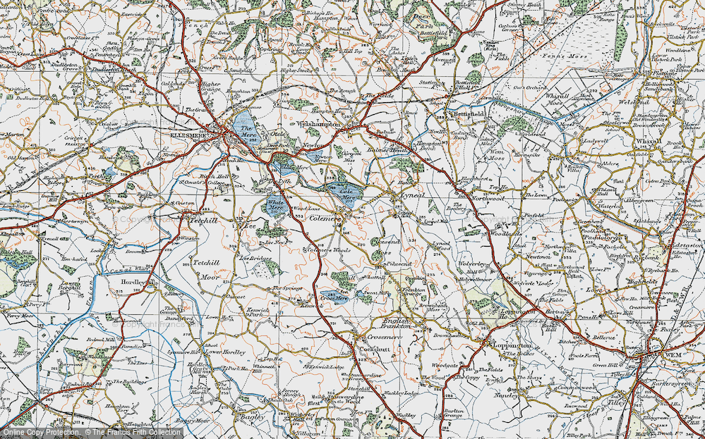 Old Map of Colemere, 1921 in 1921