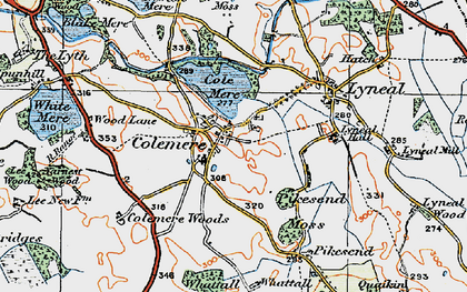 Old map of Colemere in 1921