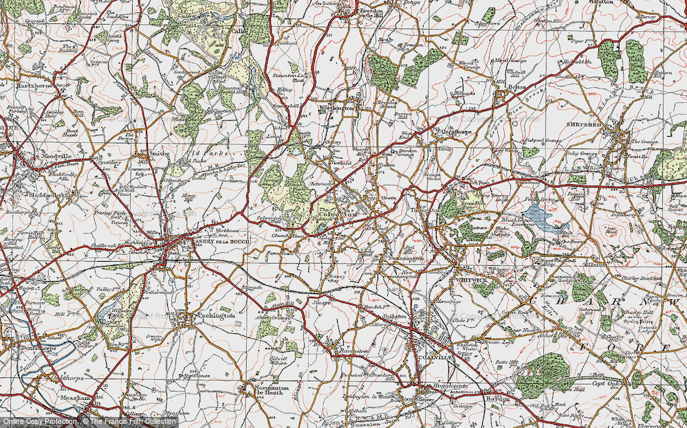Old Map of Coleorton, 1921 in 1921