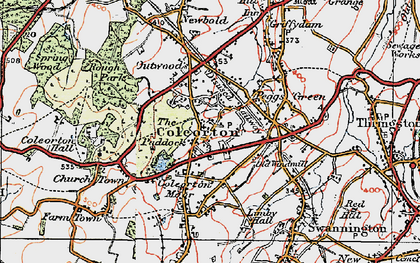 Old map of Coleorton in 1921