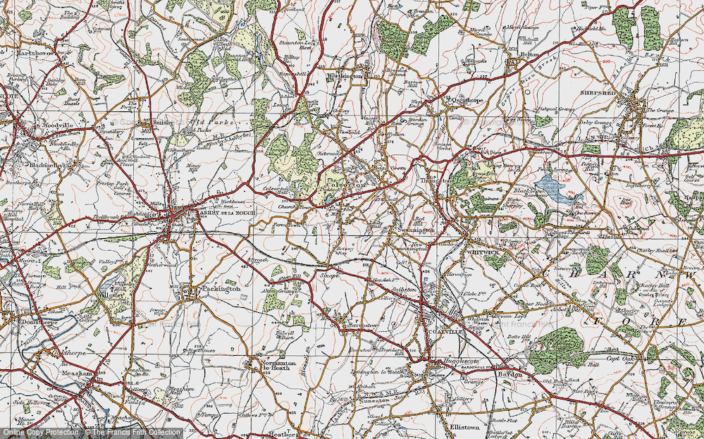 Old Map of Coleorton Moor, 1921 in 1921