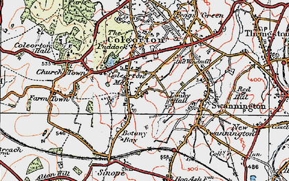 Old map of Coleorton Moor in 1921