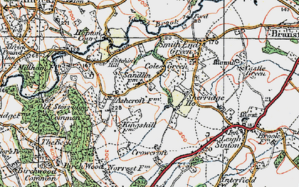 Old map of Coles Green in 1920