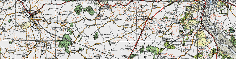 Old map of Coles Green in 1921