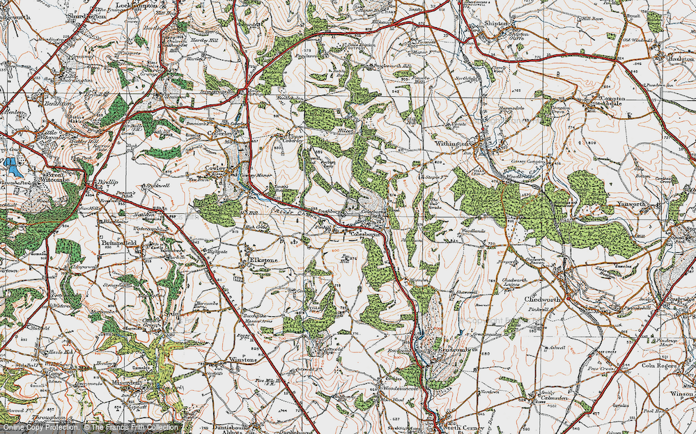 Old Map of Historic Map covering Barncombe Bottom in 1919