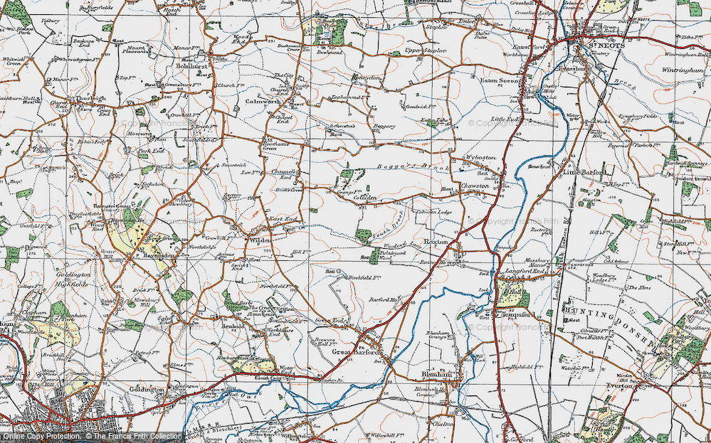 Old Map of Colesden, 1919 in 1919