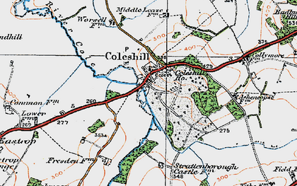 Old map of Coleshill in 1919