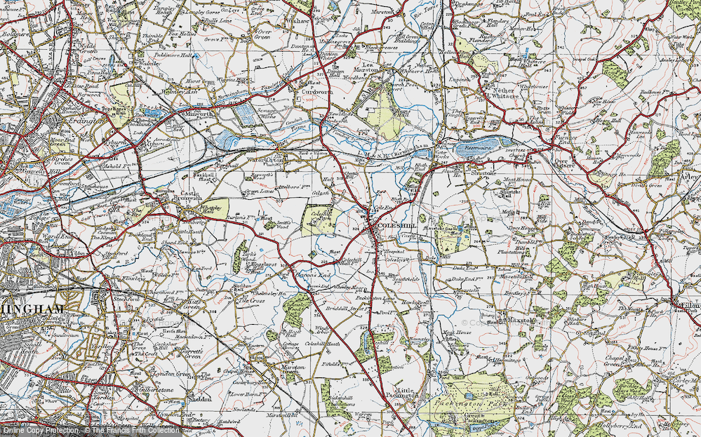 Old Map of Coleshill, 1921 in 1921