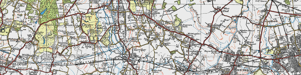 Old map of Colham Green in 1920
