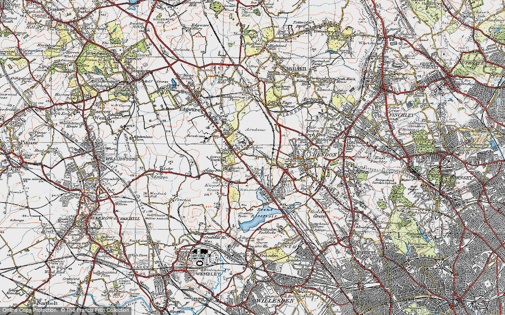 Old Map of Colindale, 1920 in 1920