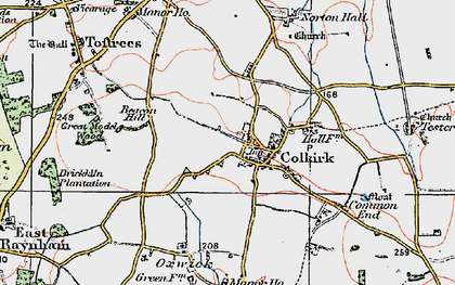 Old map of Colkirk in 1921