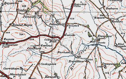 Old map of Collamoor Head in 1919