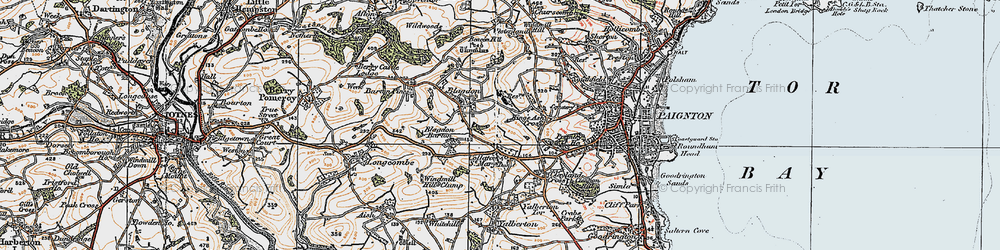 Old map of Collaton St Mary in 1919