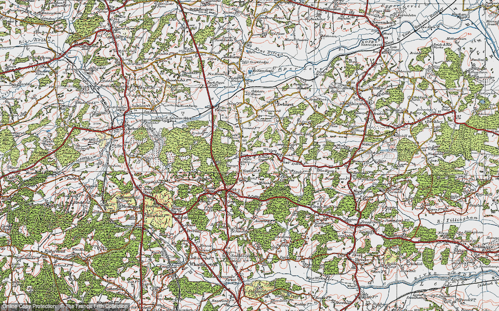 Old Map of Collier's Green, 1921 in 1921