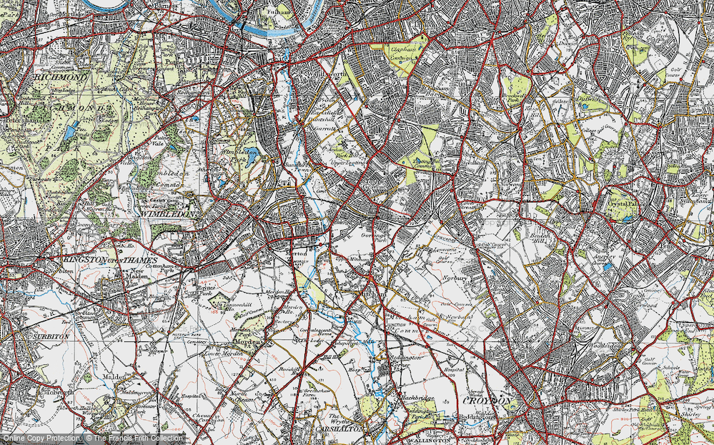 Old Map of Collier's Wood, 1920 in 1920