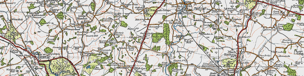 Old map of Colliers End in 1919