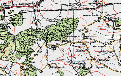 Old map of Colliers Hatch in 1920