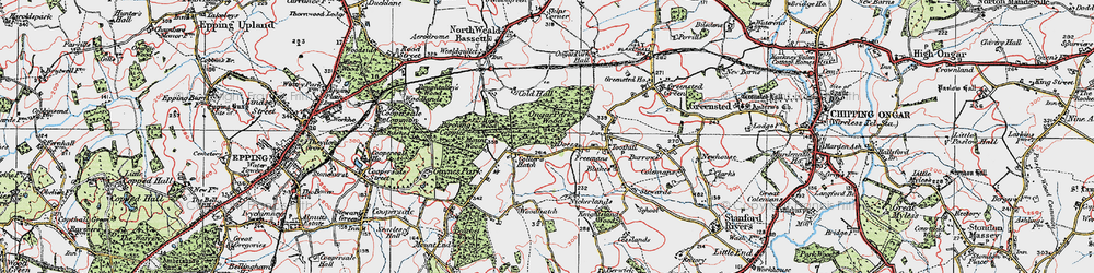 Old map of Woodhatch in 1920