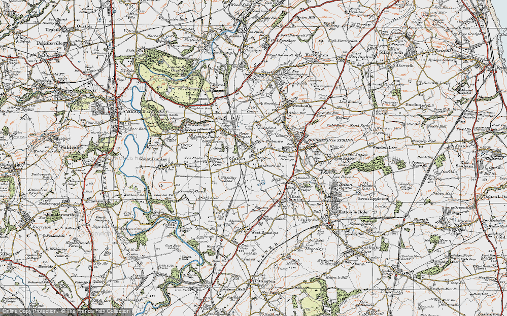 Old Map of Colliery Row, 1925 in 1925