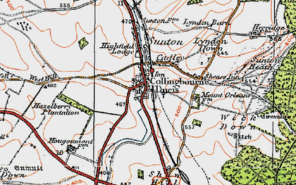 Old map of Collingbourne Ducis in 1919