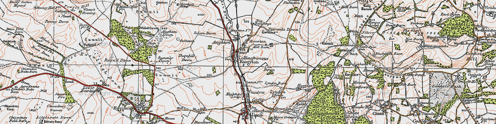 Old map of Collingbourne Kingston in 1919