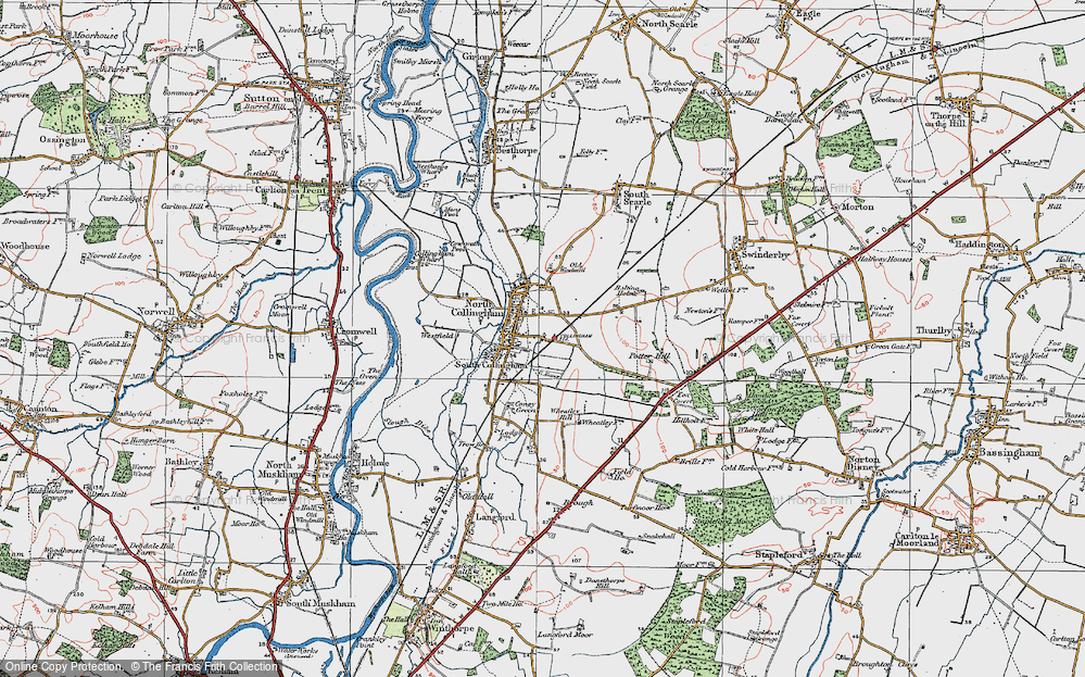 Old Map of Collingham, 1923 in 1923