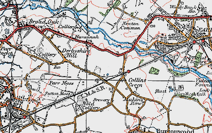 Old map of Collins Green in 1924