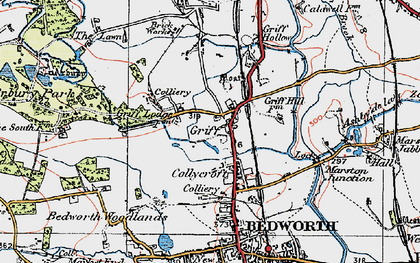 Old map of Collycroft in 1920