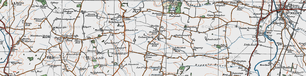 Old map of Colmworth in 1919