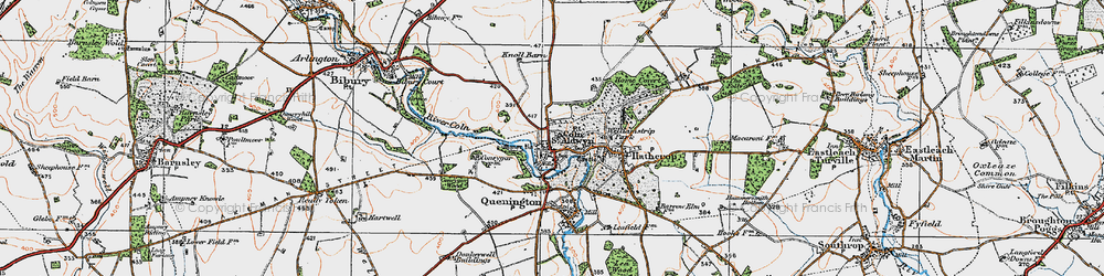 Old map of Coln St Aldwyns in 1919