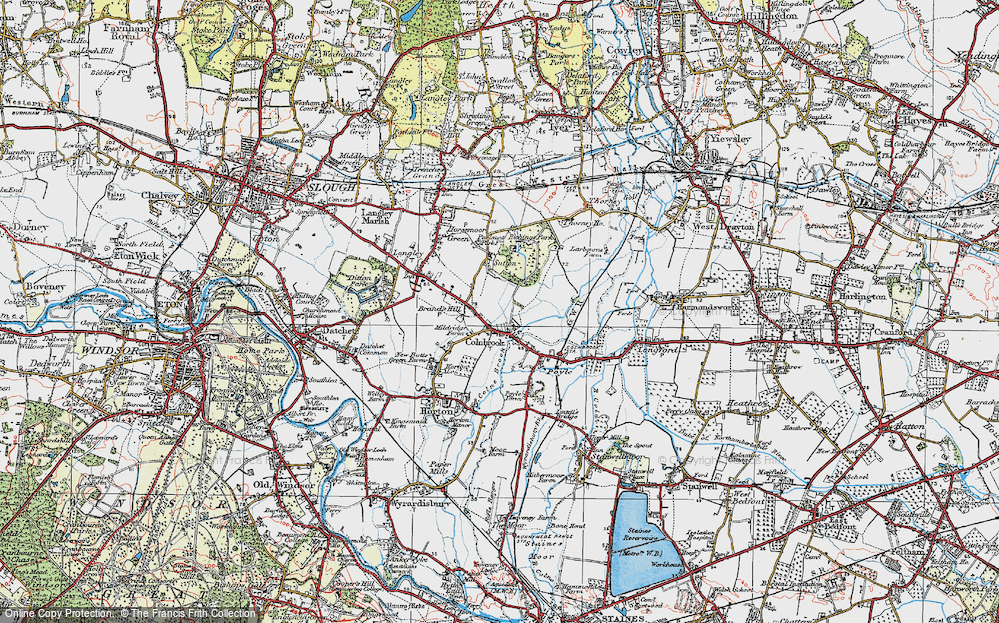 Old Map of Colnbrook, 1920 in 1920