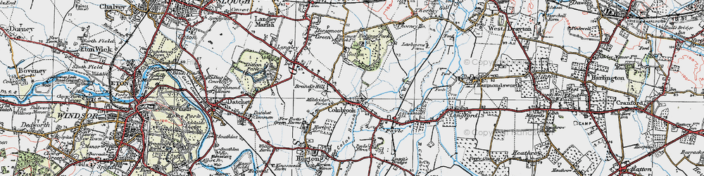 Old map of Colnbrook in 1920