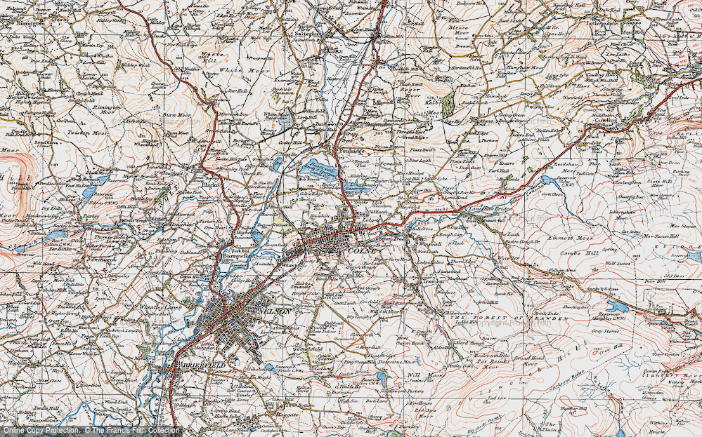 Old Map of Colne, 1924 in 1924