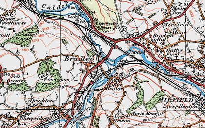 Old map of Colne Bridge in 1925