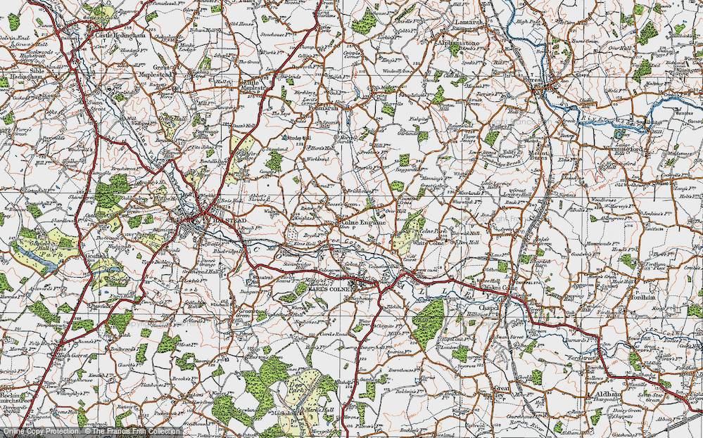 Old Map of Colne Engaine, 1921 in 1921