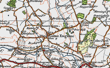 Old map of Colne Engaine in 1921