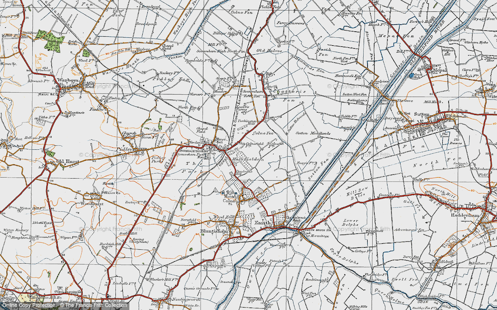 Old Map of Colnefields, 1920 in 1920